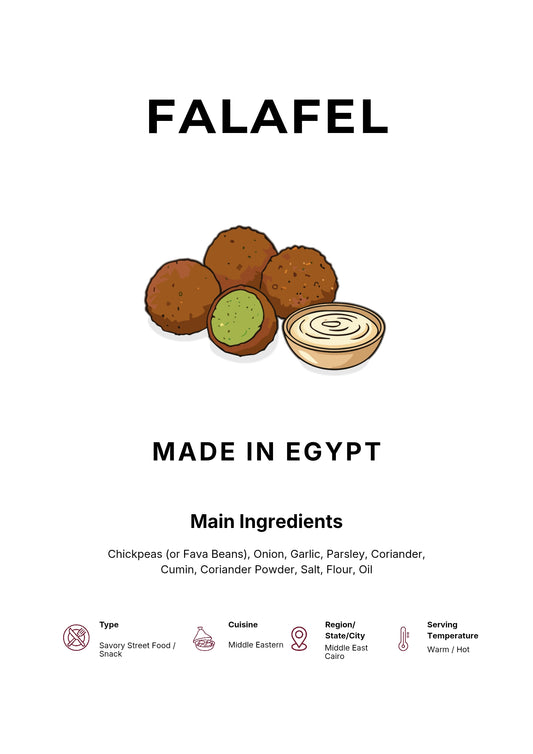 Falafel Art Print Modern Kitchen Wall Decor Gourmet Food Poster Made in Egypt Illustration Foodie Gift Middle Eastern Art Cairo Poster