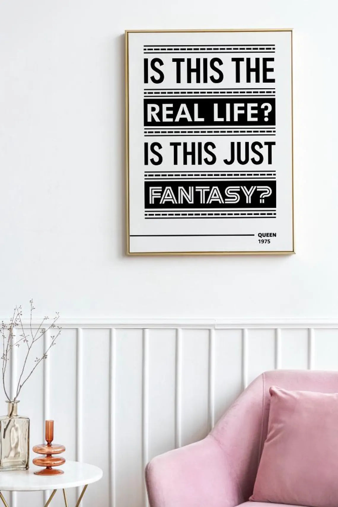 Minimalist Lyric Wall Art Print – Modern Black & White Music Typography Poster for Stylish Home Decor
