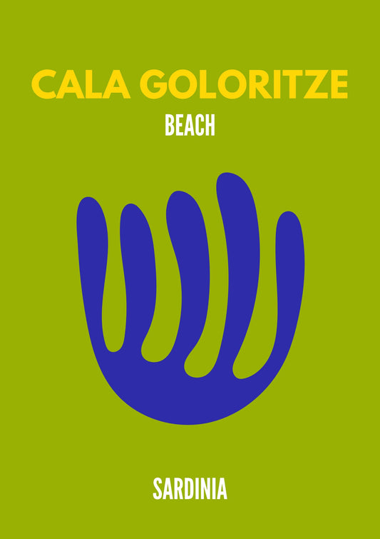Cala Goloritzé Beach Poster – Modern Sardinia Wall Art, Italy Coastal Travel Print