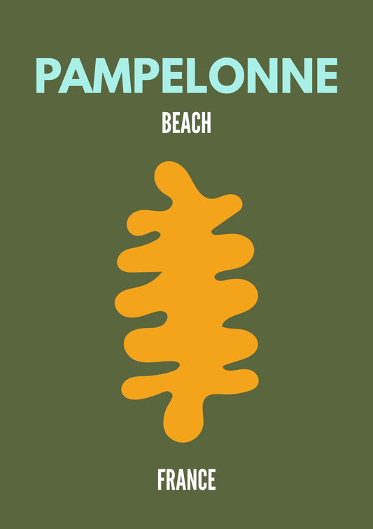Pampelonne Beach France Poster | Minimal Coastal Wall Art | Modern Travel Beach Print