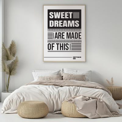Eurythmics Sweet Dreams Lyric Art, Music Room Wall Decor