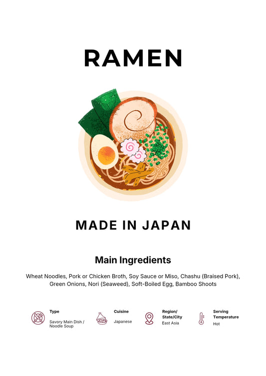 Ramen Art Print Modern Kitchen Wall Decor Gourmet Food Poster Made in Japan Illustration Foodie Gift Japanese Cuisine Art