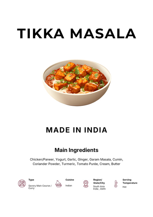 Tikka Masala Art Print Modern Kitchen Wall Decor Gourmet Food Poster Made in India Illustration Foodie Gift Indian Cuisine Art