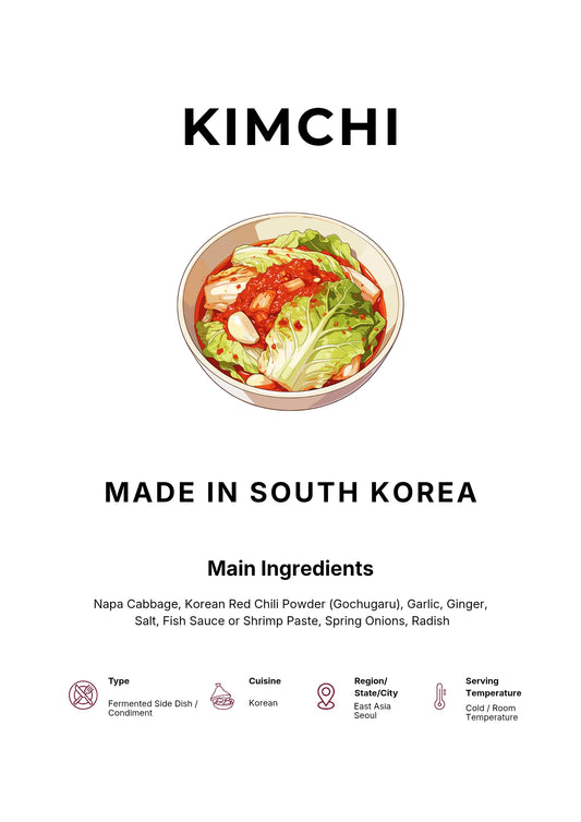 Kimchi Art Print Modern Kitchen Wall Decor Gourmet Food Poster Made in South Korea Illustration Foodie Gift Korean Cuisine Art