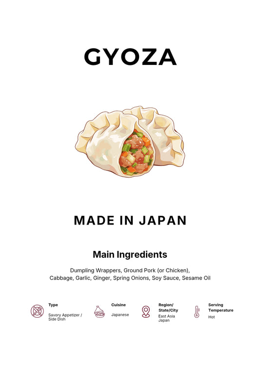 Gyoza Art Print Modern Kitchen Wall Decor Gourmet Food Poster Made in Japan Illustration Foodie Gift Japanese Cuisine Art Dumpling Poster