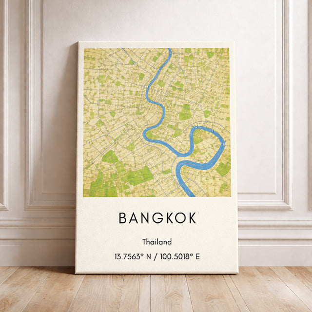 Bangkok Thailand Map Art Print Modern Minimalist City Map Poster Southeast Asia Wall Decor Travel Gift