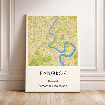 Bangkok Thailand Map Art Print Modern Minimalist City Map Poster Southeast Asia Wall Decor Travel Gift