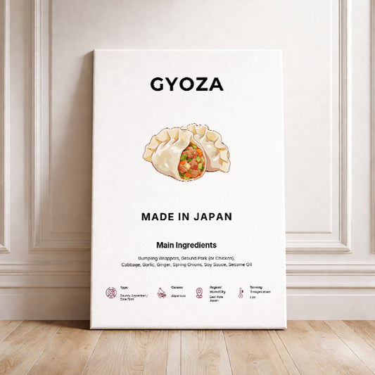 Gyoza Art Print Modern Kitchen Wall Decor Gourmet Food Poster Made in Japan Illustration Foodie Gift Japanese Cuisine Art Dumpling Poster