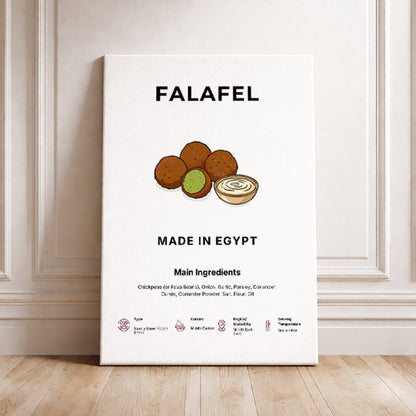 Falafel Art Print Modern Kitchen Wall Decor Gourmet Food Poster Made in Egypt Illustration Foodie Gift Middle Eastern Art Cairo Poster