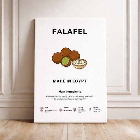Falafel Art Print Modern Kitchen Wall Decor Gourmet Food Poster Made in Egypt Illustration Foodie Gift Middle Eastern Art Cairo Poster