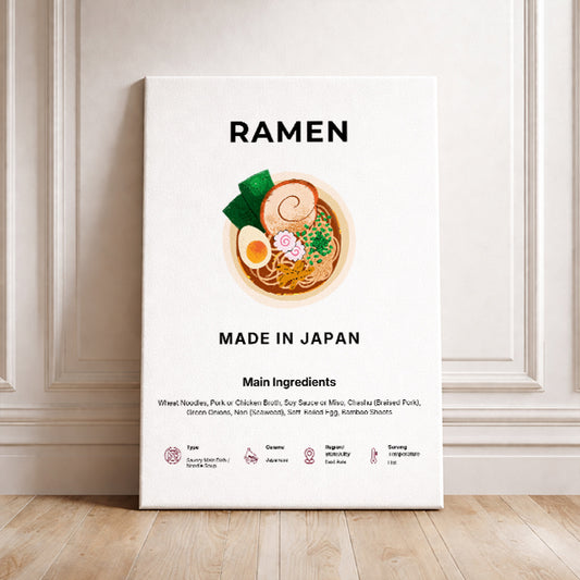 Ramen Art Print Modern Kitchen Wall Decor Gourmet Food Poster Made in Japan Illustration Foodie Gift Japanese Cuisine Art