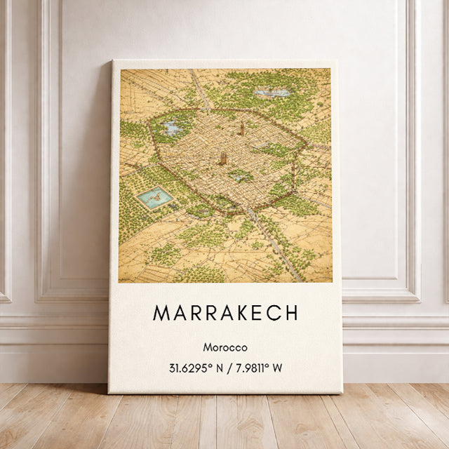 Marrakech, Morocco, Map Art Print Modern Minimalist City Map Poster Africa Wall Decor Travel Gift