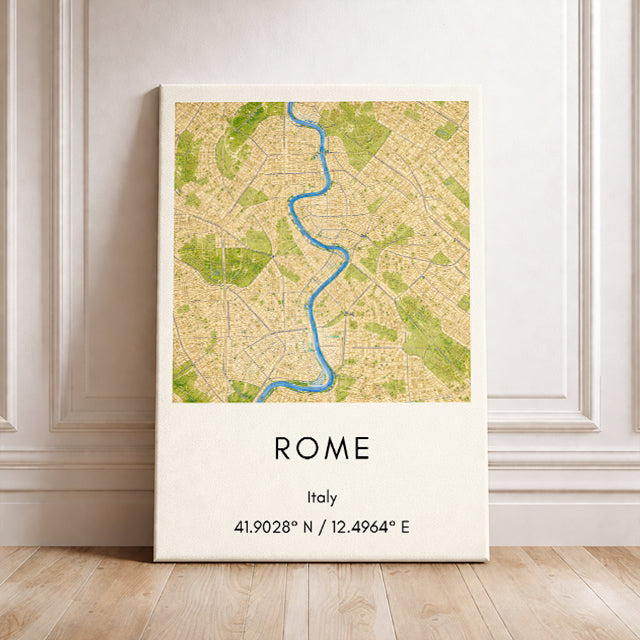 Rome Italy Map Art Print Modern Minimalist City Map Poster Europe Wall Decor Travel Gift Eternal City Art