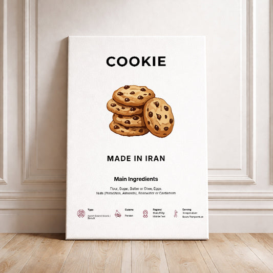 Cookie Art Print Modern Kitchen Wall Decor Gourmet Food Poster Made in Iran Illustration Foodie Gift Persian Cuisine Art
