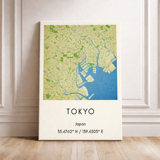Tokyo Japan Map Art Print Modern Minimalist City Map Poster Asia Wall Decor Travel Gift Urban Cartography Art