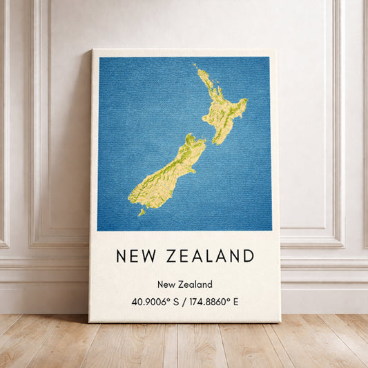 New Zealand Map Art Print Modern Minimalist Travel Poster Oceania Wall Decor Wanderlust Gift Kiwi Country Art
