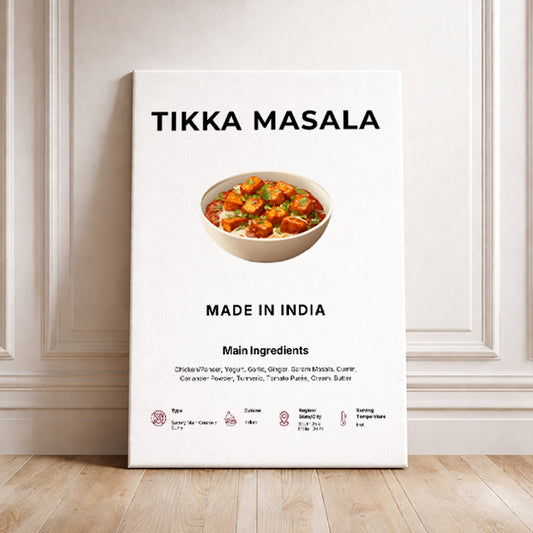 Tikka Masala Art Print Modern Kitchen Wall Decor Gourmet Food Poster Made in India Illustration Foodie Gift Indian Cuisine Art
