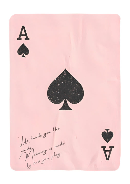 Pink Ace of Spades Art Print – Minimalist Motivational Playing Card Wall Decor