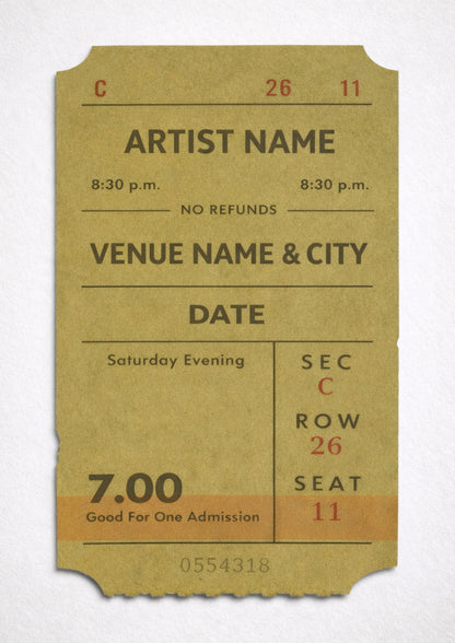 Olivia Rodrigo Ticket Stub Print 2022 Santa Barbara Bowl Concert Poster Retro Music Wall Art Pop Music Fan Gift Sour Tour Memorabilia