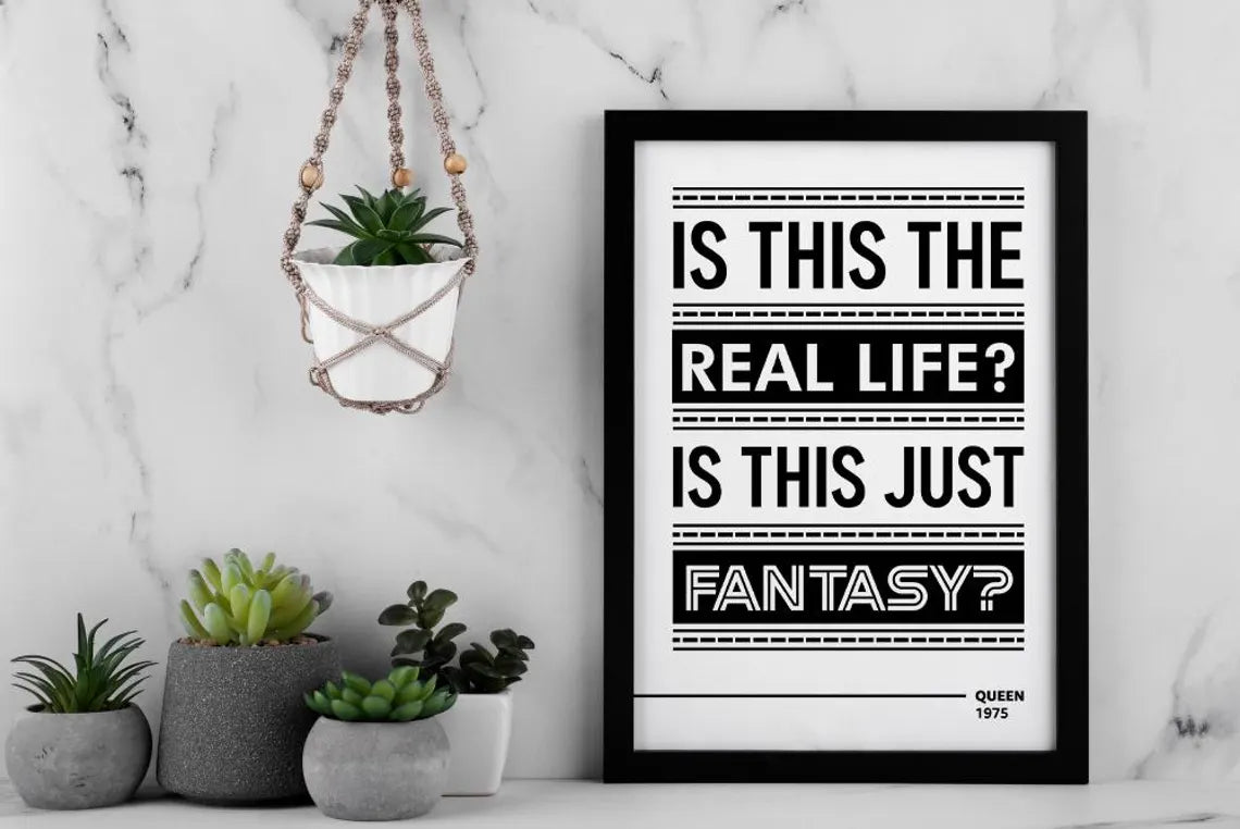 Minimalist Lyric Wall Art Print – Modern Black & White Music Typography Poster for Stylish Home Decor