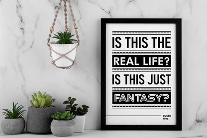 Minimalist Lyric Wall Art Print – Modern Black & White Music Typography Poster for Stylish Home Decor