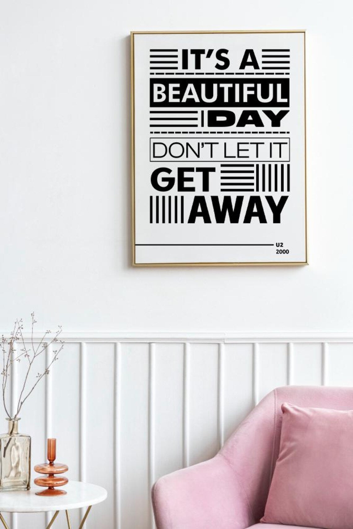 It’s a Beautiful Day Lyric Wall Art | Bold Typography Music Print | Black and White Statement Poster