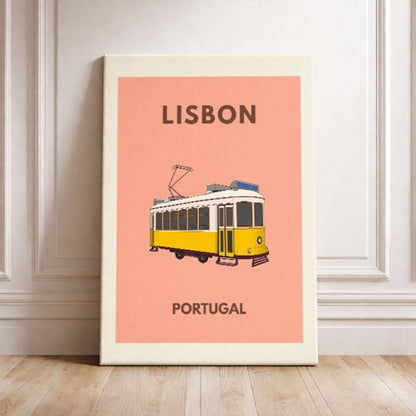 Lisbon Travel Poster – Lisbon Tram Wall Art Portugal Travel Print European City Poster Lisbon Landmark Print