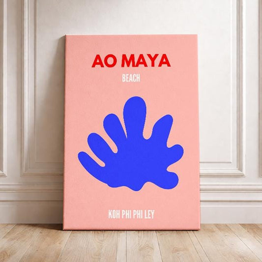 Ao Maya Beach Koh Phi Phi Ley – Minimalist Thailand Travel Poster Modern Wall Art