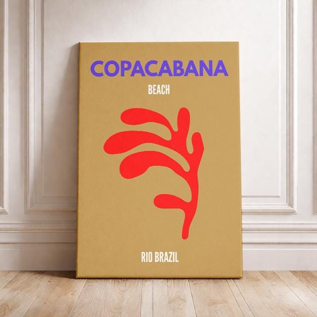 Copacabana Beach Rio Brazil – Minimalist Travel Poster Modern Beach Wall Art