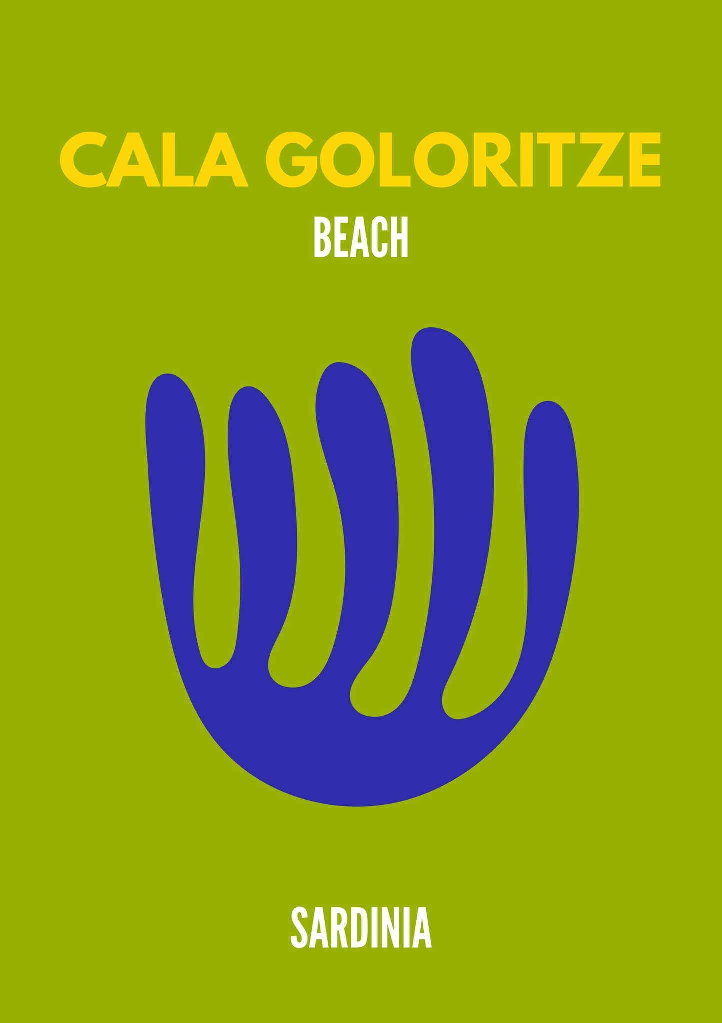 Cala Goloritzé Beach Poster – Modern Sardinia Wall Art, Italy Coastal Travel Print