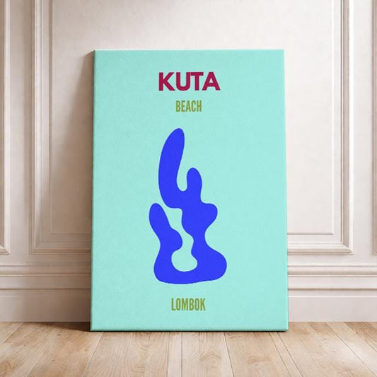 Kuta Beach Lombok Poster – Modern Indonesia Wall Art, Tropical Travel Print