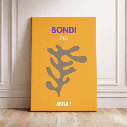 Bondi Beach Australia Minimal Poster | Modern Coastal Wall Art Print | Contemporary Travel Beach Decor