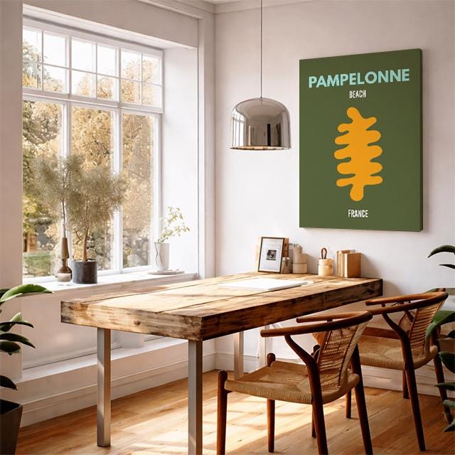 Pampelonne Beach France Poster | Minimal Coastal Wall Art | Modern Travel Beach Print