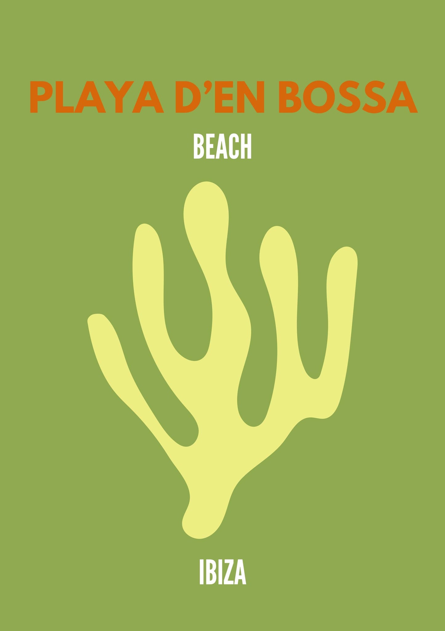 Playa d’en Bossa Ibiza Poster | Minimal Beach Wall Art | Modern Coastal Travel Print