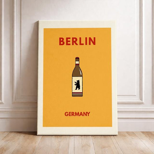 Berlin Germany Minimalist Travel Poster – Modern Bottle Illustration Wall Art Print