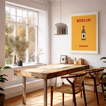 Berlin Germany Minimalist Travel Poster – Modern Bottle Illustration Wall Art Print