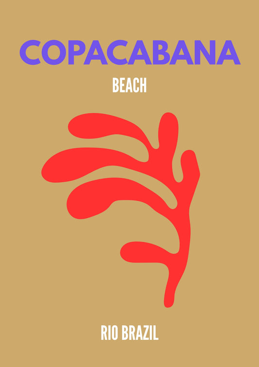 Copacabana Beach Rio Brazil – Minimalist Travel Poster Modern Beach Wall Art