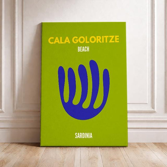 Cala Goloritzé Beach Poster – Modern Sardinia Wall Art, Italy Coastal Travel Print