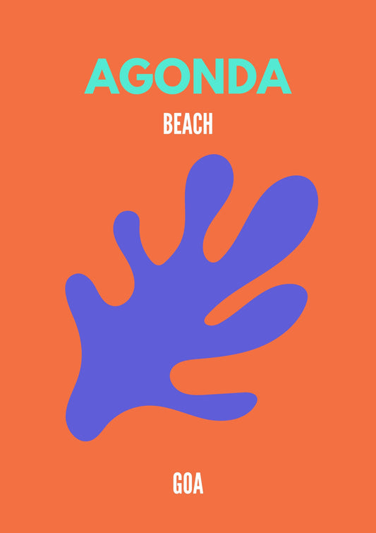 Agonda Beach Goa Poster – Modern India Beach Wall Art, Tropical Travel Print
