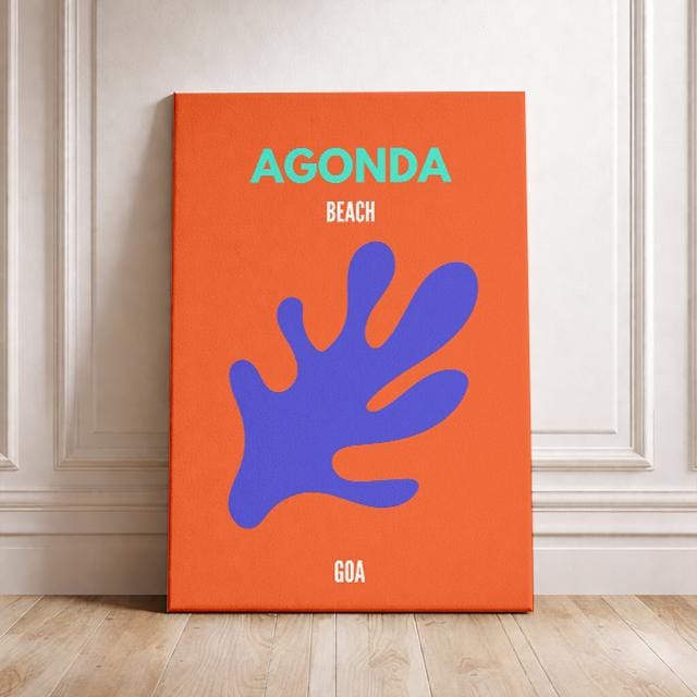 Agonda Beach Goa Poster – Modern India Beach Wall Art, Tropical Travel Print