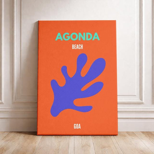 Agonda Beach Goa Poster – Modern India Beach Wall Art, Tropical Travel Print