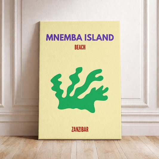 Mnemba Island Zanzibar Poster – Modern Beach Wall Art, Tropical Island Travel Print