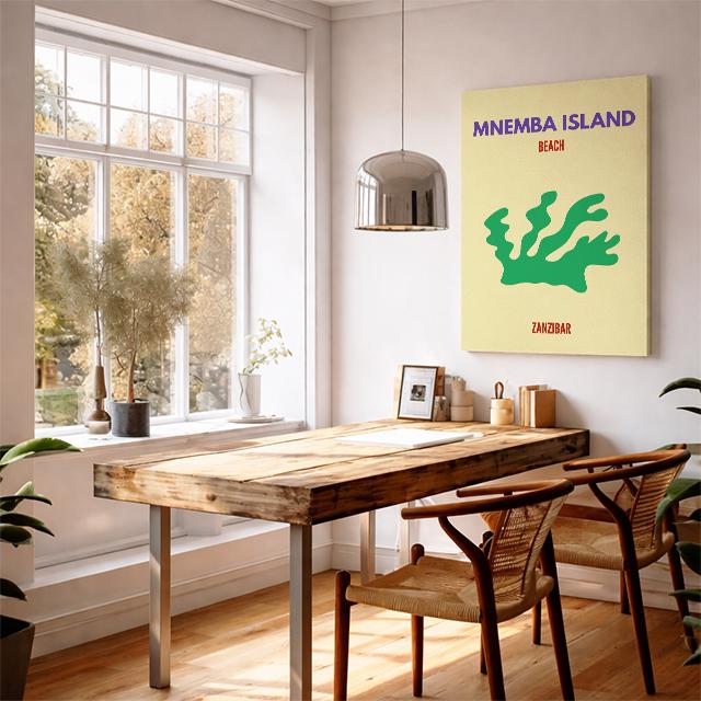 Mnemba Island Zanzibar Poster – Modern Beach Wall Art, Tropical Island Travel Print