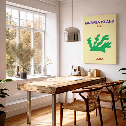 Mnemba Island Zanzibar Poster – Modern Beach Wall Art, Tropical Island Travel Print