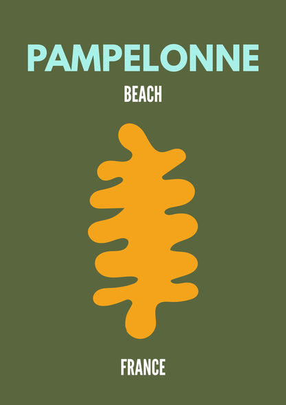 Pampelonne Beach France Poster | Minimal Coastal Wall Art | Modern Travel Beach Print