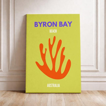 Byron Bay Beach Australia Poster | Minimal Coastal Wall Art | Modern Travel Beach Print