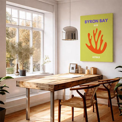 Byron Bay Beach Australia Poster | Minimal Coastal Wall Art | Modern Travel Beach Print