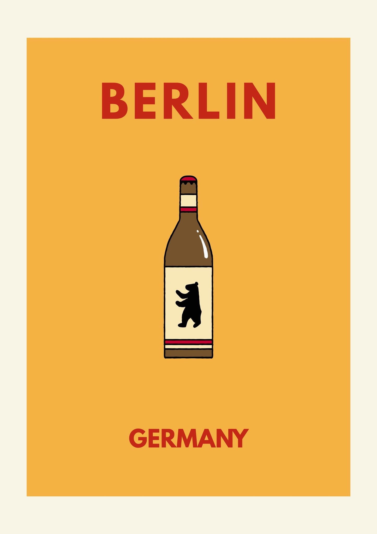 Berlin Germany Minimalist Travel Poster – Modern Bottle Illustration Wall Art Print