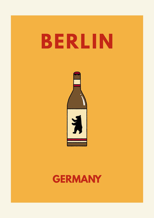 Berlin Germany Minimalist Travel Poster – Modern Bottle Illustration Wall Art Print