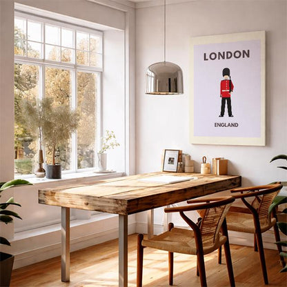 London England Minimalist Travel Poster – Royal Guard Modern Wall Art Print